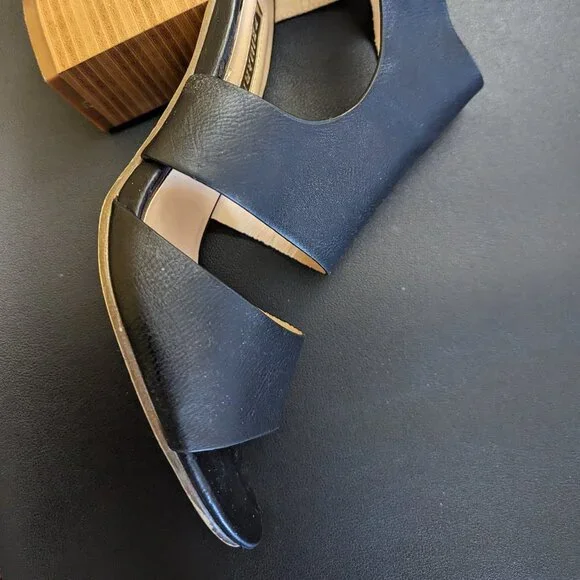 Primark Women's Blocked Heel Sandals Gold Buckle Black Strap 3 1/2” Heel… - Picture 11 of 14